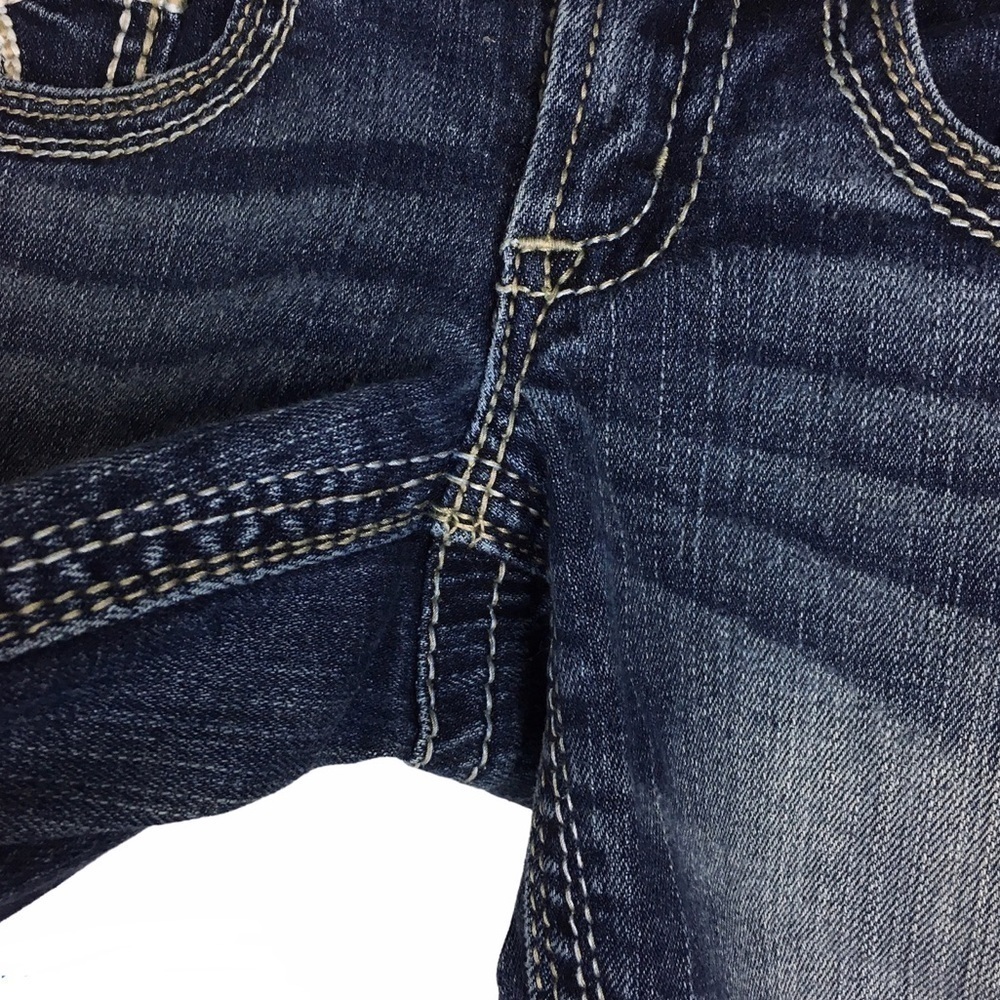 MAURICES Jeans Bootcut Embroidered Flap Pockets Western Juniors Size 1/2 Regular - Picture 7 of 9